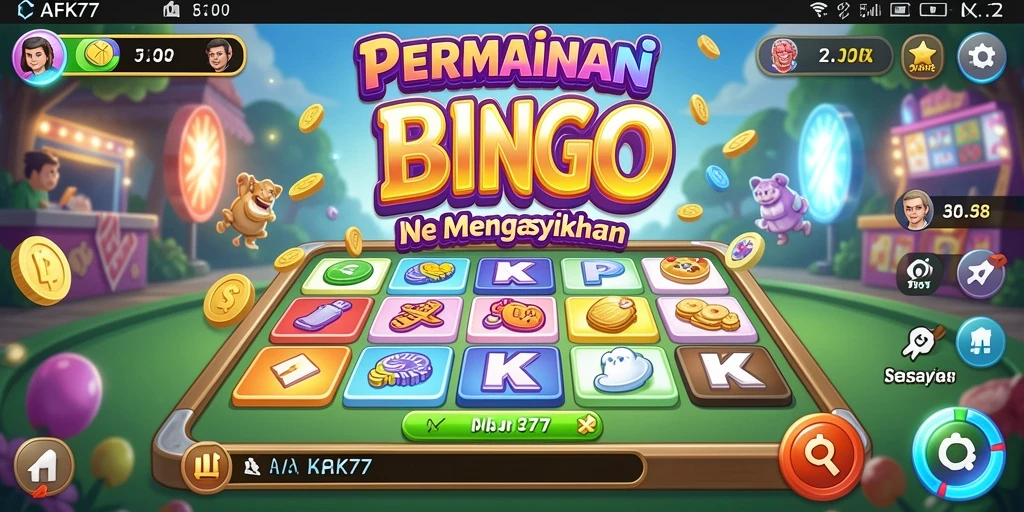 Screenshot utama AFK77 menunjukkan gameplay Bingo yang seru dan interaktif.