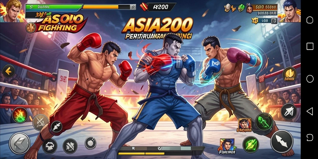 Menampilkan gameplay pertarungan seru dalam ASIA200 dengan efek visual menakjubkan.