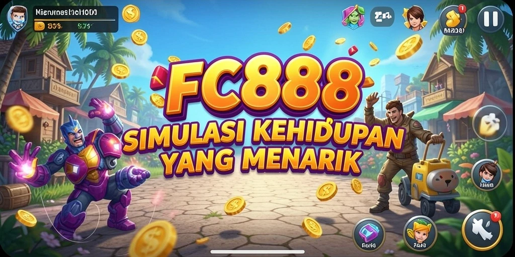 Tampilan utama gameplay FC888 yang menampilkan simulasi interaktif.