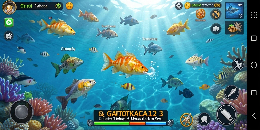 Screenshot utama GATOTKACA123 yang menunjukkan gameplay Tembak Ikan yang seru.
