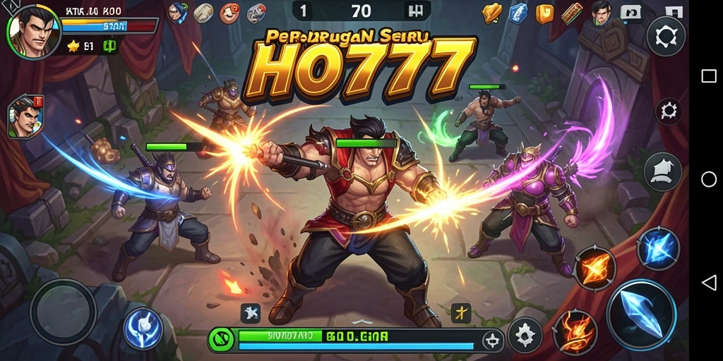 Tangkapan layar utama dari gameplay HO777 dengan aksi pertarungan yang intens.
