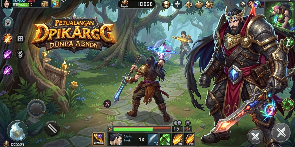 Screenshot gameplay ID098 menampilkan pertempuran seru dalam dunia ARPG.