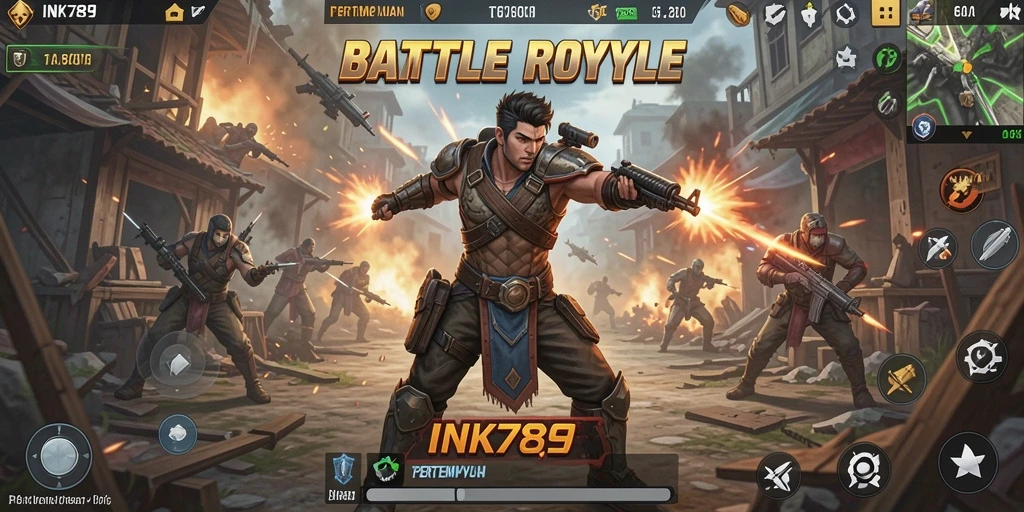 Tampilan gameplay seru dalam pertempuran Battle Royale.