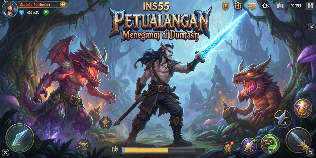 Tampilan gameplay <strong>INS55</strong> yang menakjubkan saat menjelajahi dunia petualangan.