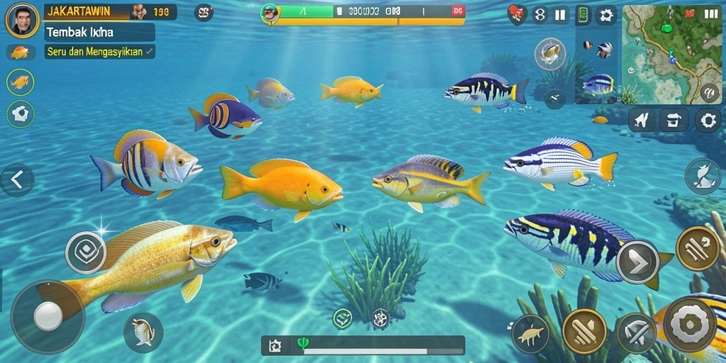 Screenshot gameplay JAKARTAWIN yang menampilkan aksi tembak ikan seru.