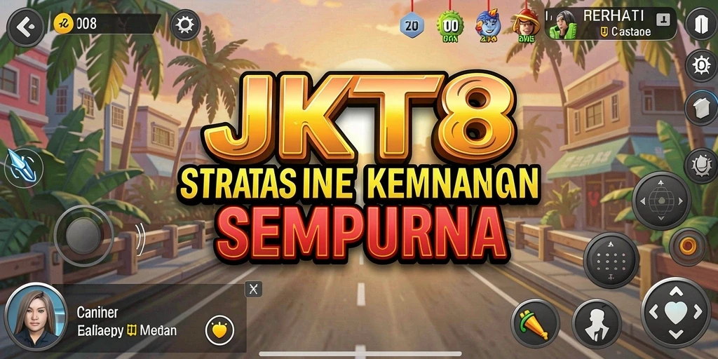 Tangkapan layar utama JKT8 menunjukkan aksi seru dan strategi cerdas dalam gameplay.