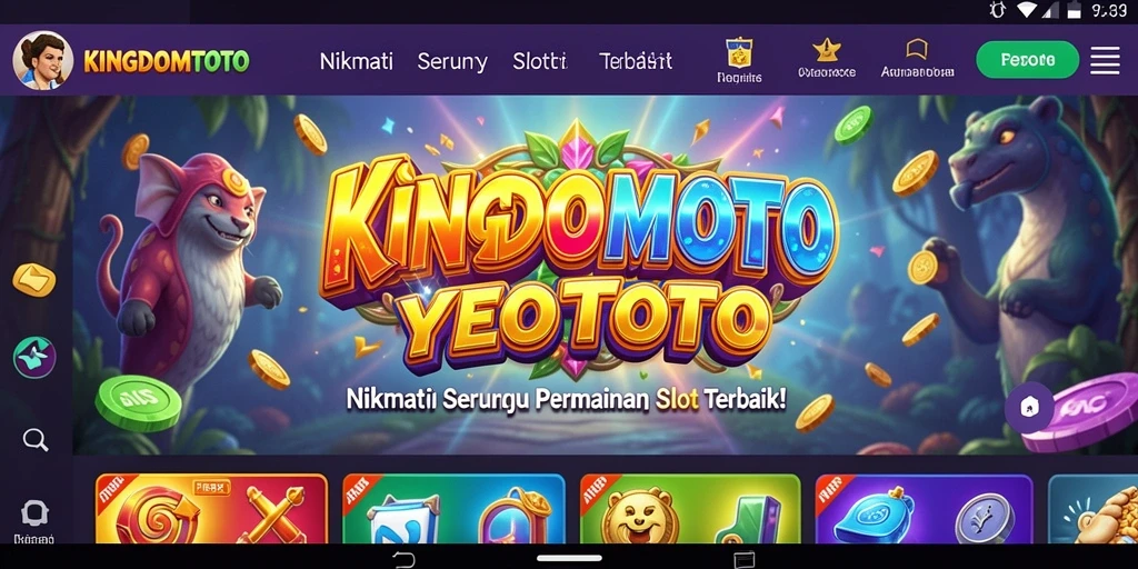 Screenshot KINGDOMTOTO menunjukkan gameplay Slot yang mendebarkan.