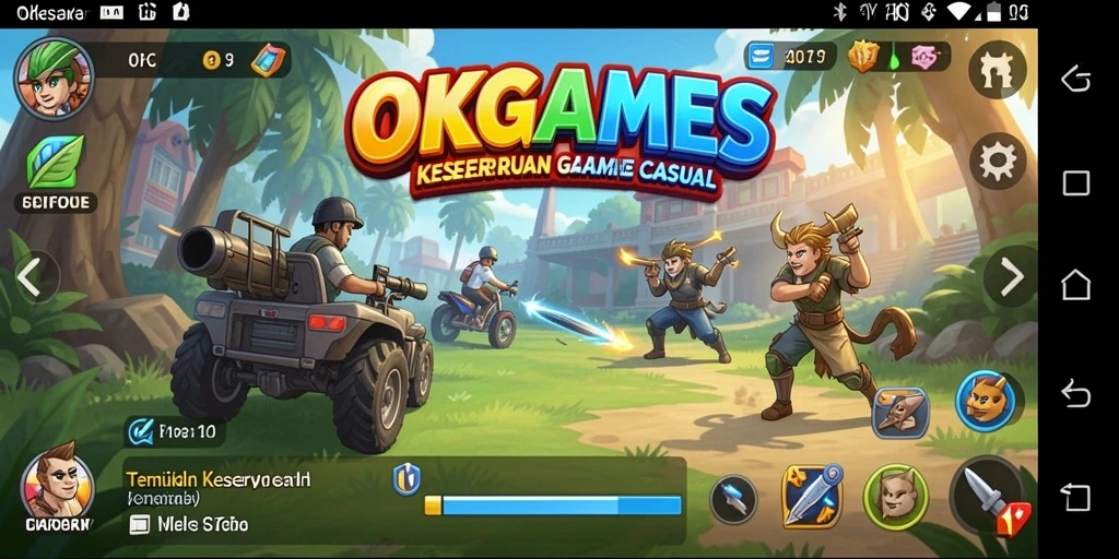 Screenshot utama OKGAMES menampilkan keseruan gameplay casual yang menghibur.