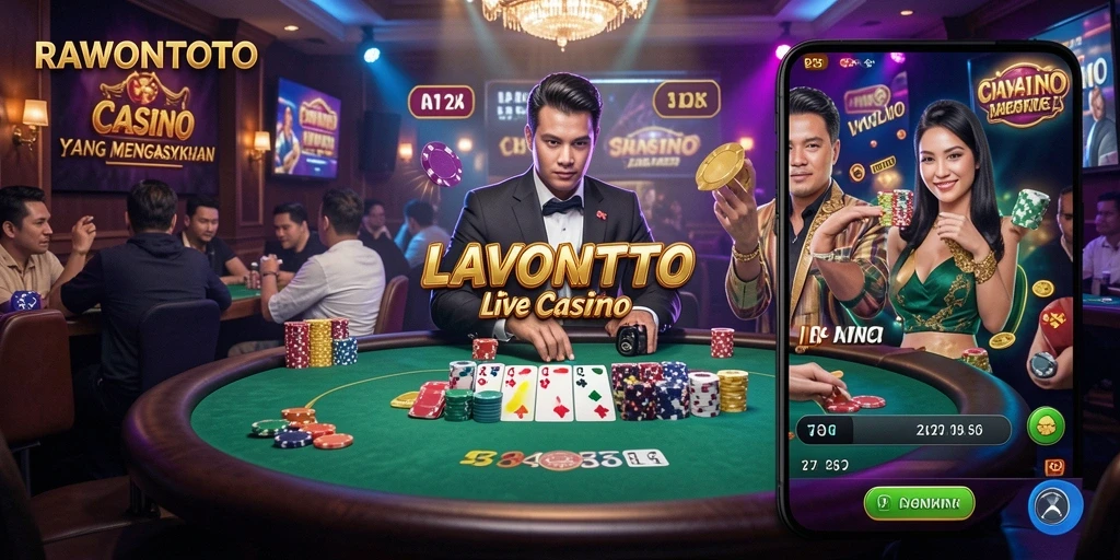 Tampilan gameplay RAWONTOTO saat bermain Live Casino yang seru