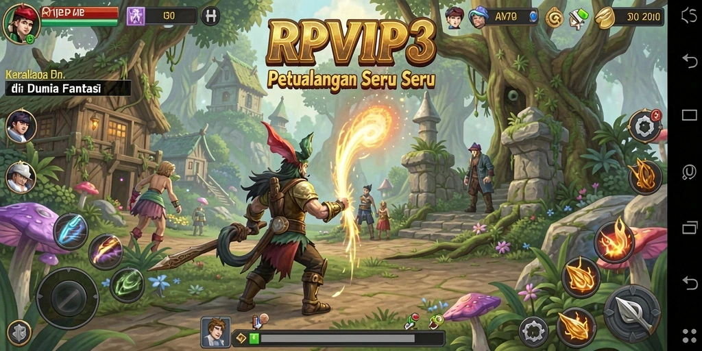Gameplay RPVIP3 dengan petualangan seru di dunia fantasi.