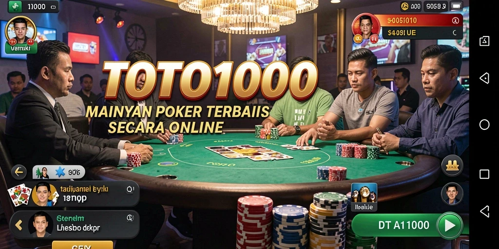Tampilan gameplay poker yang seru dan menarik dari TOTO1000.
