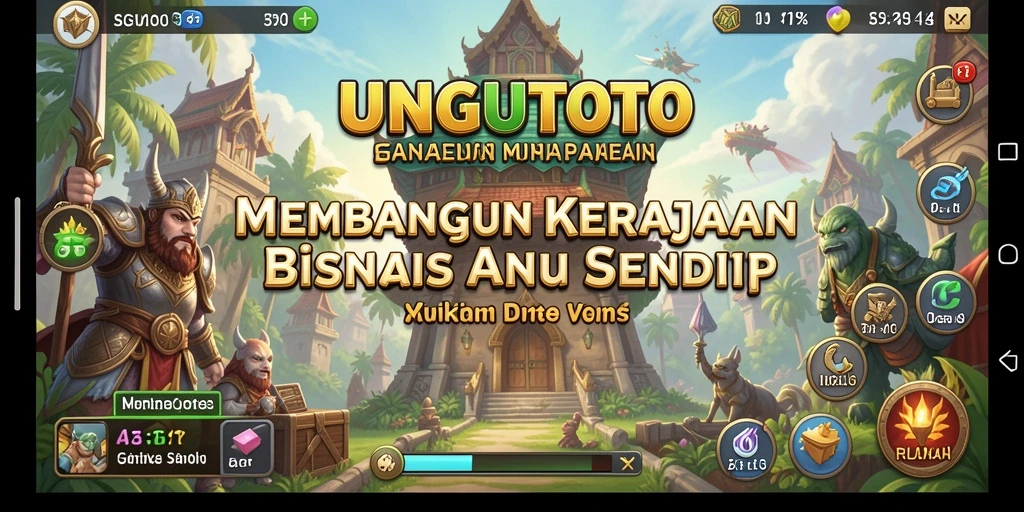 Tampilan gameplay UNGUTOTO yang menarik dengan elemen bisnis yang mendalam.